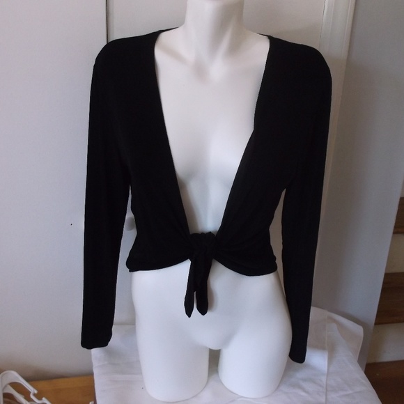 Chico's Travelers Tops - Chico's Travelers Black Tie Front Crop Top 1 M 8